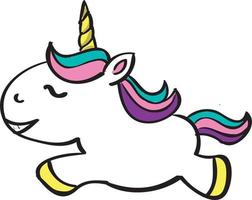 Unicorn, illustration, vector on white background.