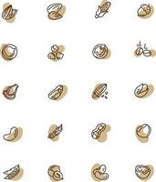 Types of nuts, illustration, vector, on a white background. vector