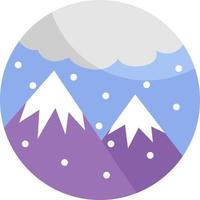 Two mountains in snow, illustration, vector, on a white background. vector