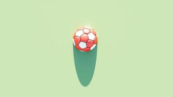 Soccer ball on green background. 3D rendering illustration video