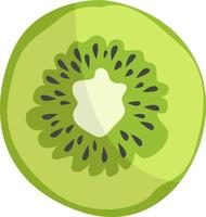 Slice of kiwi, illustration, vector on white background