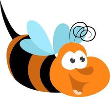 Happy bee flying,illustration,vector on white background vector