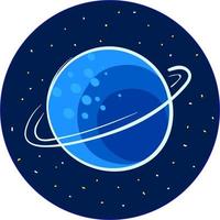 Blue planet , illustration, vector on white background