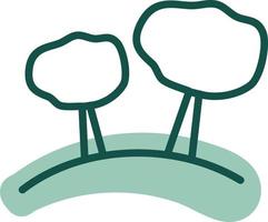 Two trees, illustration, vector on a white background.