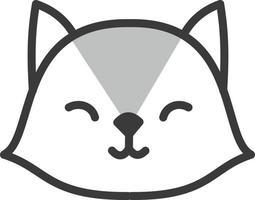 Happy grey cat, illustration, vector on a white background.