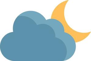 Moon with cloud, illustration, vector on a white background.