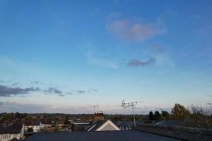 Aerial View of British Residential Homes and Houses During Sunset photo