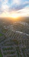 Best Aerial View of Luton City of England after Sunset photo