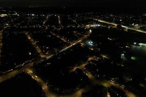 Best Aerial View of Luton City of England after Sunset photo