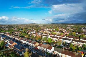 Aerial View of British Residential Homes and Houses During Sunset photo