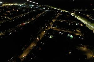 Best Aerial View of Luton City of England after Sunset photo