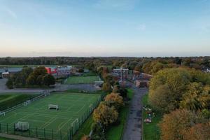 Aerial View of British Residential Homes and Houses During Sunset photo