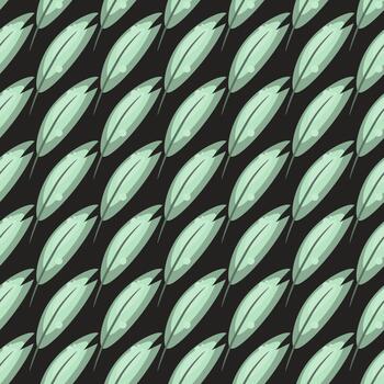 patrón de plumas, patrones sin fisuras sobre fondo negro. vector