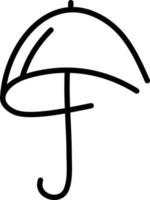 Circled shaped umbrella, illustration, vector on a white background