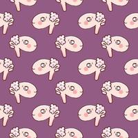 Sheep head , seamless pattern on a pink background. vector