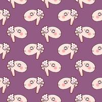 Sheep head , seamless pattern on a pink background. vector