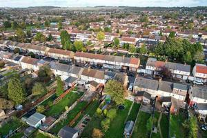 Aerial View of British Residential Homes and Houses During Sunset photo