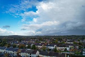 Aerial View of British Residential Homes and Houses During Sunset photo