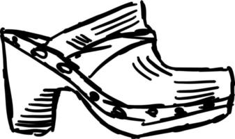 Clogs sketch, illustration, vector on white background.