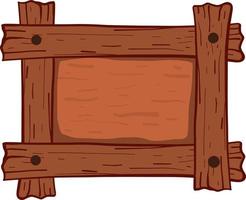 Rectangle wooden board, illustration, vector on white background.