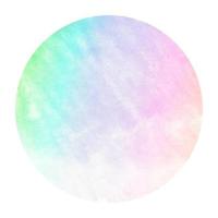 Multicolored hand drawn watercolor circular frame background texture with stains photo