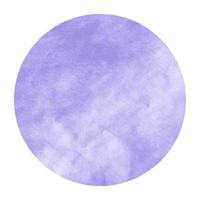 Violet hand drawn watercolor circular frame background texture with stains photo