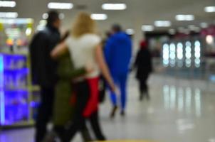 Blurred image of shopping mall interior photo