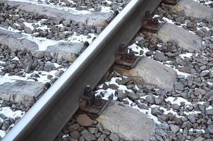 detalles del ferrocarril de invierno foto