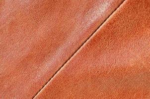 Brown leather texture. Useful as background for any design work. Macro photography of outerwear made of genuine leather photo