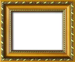 Empty picture frame with a free place inside, isolated on white photo