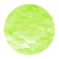 Light green hand drawn watercolor circular frame background texture with stains photo