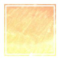 Warm yellow hand drawn watercolor rectangular frame background texture with stains photo