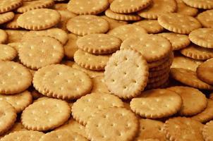 Closeup of salted crackers photo
