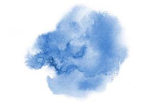 Hand drawn blue watercolor shape for your design. Creative painted background, hand made decoration photo