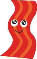 Happy crispy bacon, illustration, vector on white background.