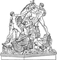 Farnese Bull vintage illustration. vector