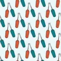 Screwdrivers pattern, illustration, vector on white background