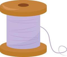 Purple thread, illustration, vector on white background.