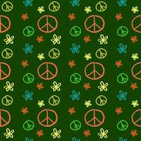 Hippie pattern, illustration, vector on white background.