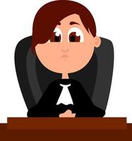 Woman judge, illustration, vector on white background.