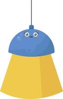 Blue hanging lamp, illustration, vector on white background