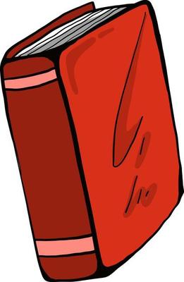 Old red book, illustration, vector on a white background.