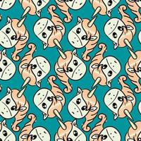 Unicorn head pattern, illustration, vector on white background