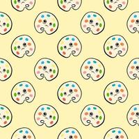 Tired color palette, seamless pattern on light yellow background. vector