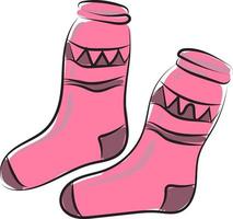 Pink socks, illustration, vector on white background.