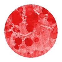 Red hand drawn watercolor circular frame background texture with stains photo