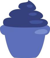 Blue cupcake, illustration, vector on a white background.