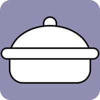 Pan with lid, illustration, vector, on a white background. vector