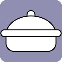 Pan with lid, illustration, vector, on a white background. vector