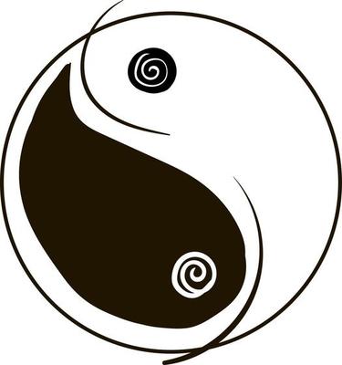 Yin yang, illustration, vector on white background.